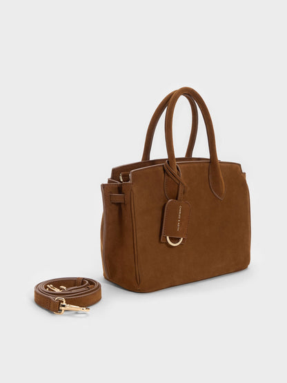 CHARLES & KEITH Classic | Ginevra Tote Bag - Pecan Brown