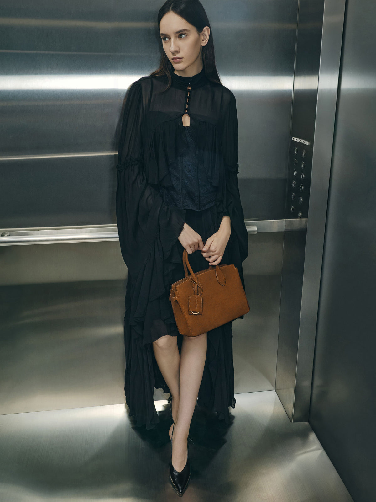CHARLES & KEITH Classic | Ginevra Tote Bag - Pecan Brown