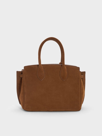 CHARLES & KEITH Classic | Ginevra Tote Bag - Pecan Brown