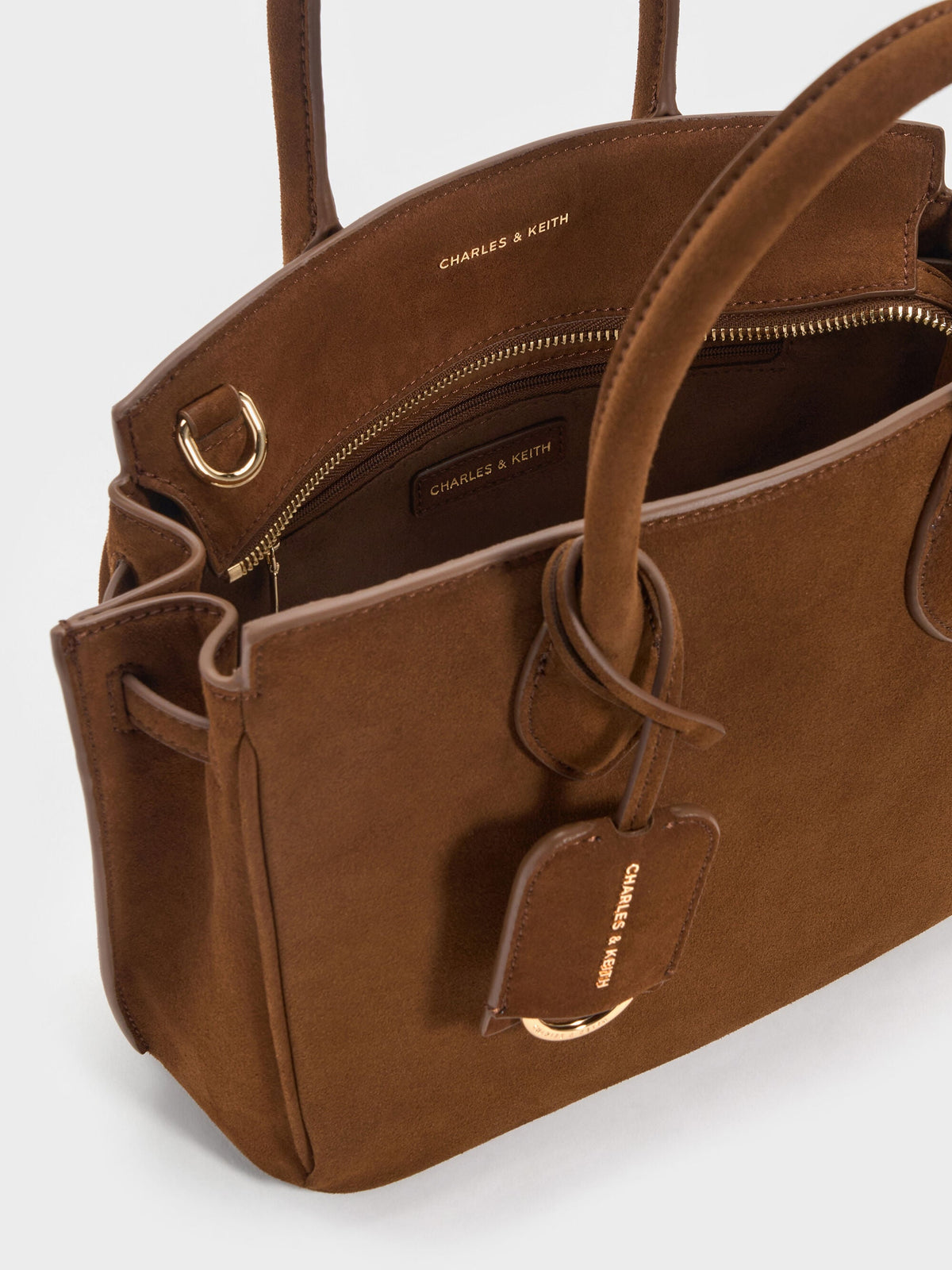 CHARLES & KEITH Classic | Ginevra Tote Bag - Pecan Brown