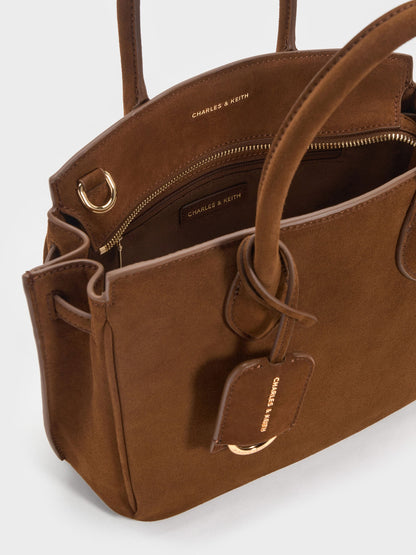 CHARLES & KEITH Classic | Ginevra Tote Bag - Pecan Brown