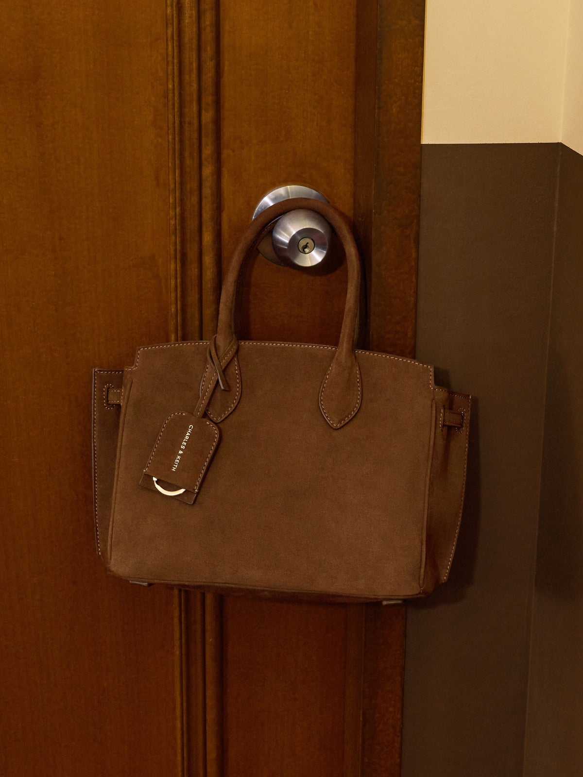 CHARLES & KEITH Classic | Ginevra Tote Bag - Pecan Brown