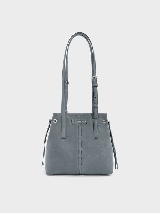 CHARLES & KEITH Everyday | Noane Elongated-Handle Tote Bag - Smoky Blue