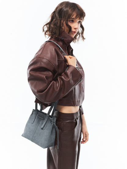 CHARLES & KEITH Everyday | Noane Elongated-Handle Tote Bag - Smoky Blue