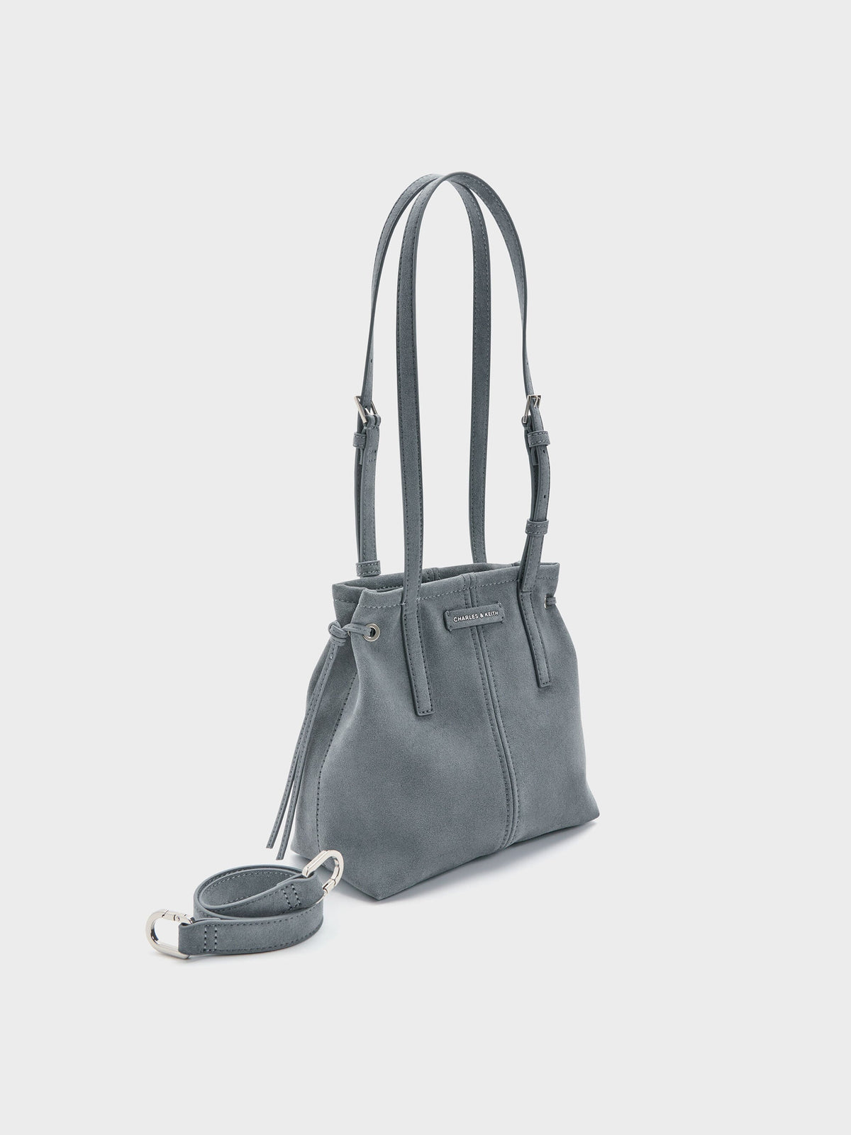 CHARLES & KEITH Everyday | Noane Elongated-Handle Tote Bag - Smoky Blue