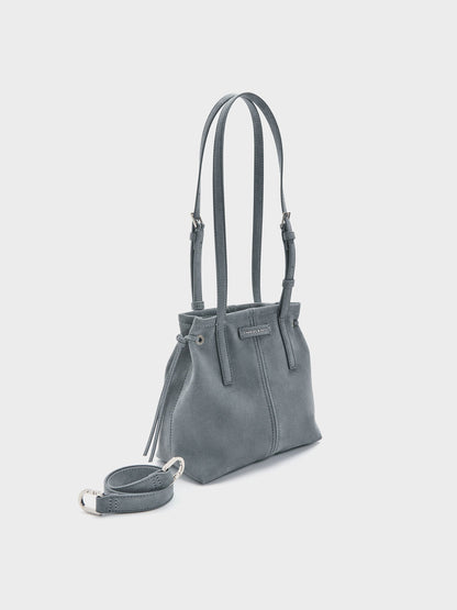 CHARLES & KEITH Everyday | Noane Elongated-Handle Tote Bag - Smoky Blue