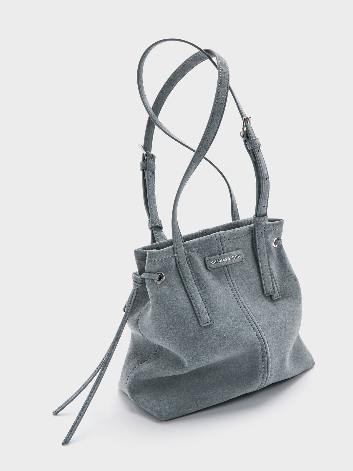 CHARLES & KEITH Everyday | Noane Elongated-Handle Tote Bag - Smoky Blue