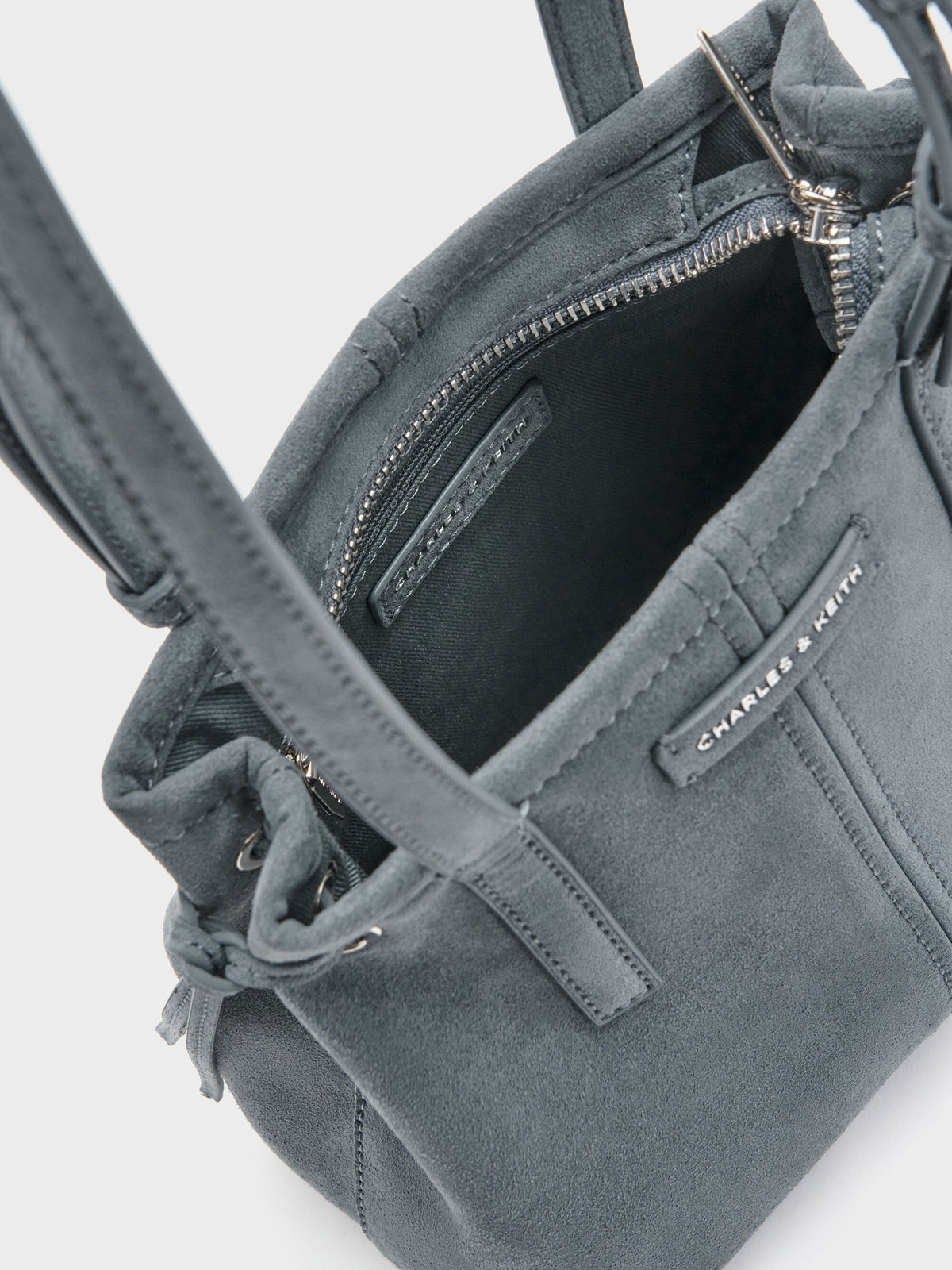 CHARLES & KEITH Everyday | Noane Elongated-Handle Tote Bag - Smoky Blue