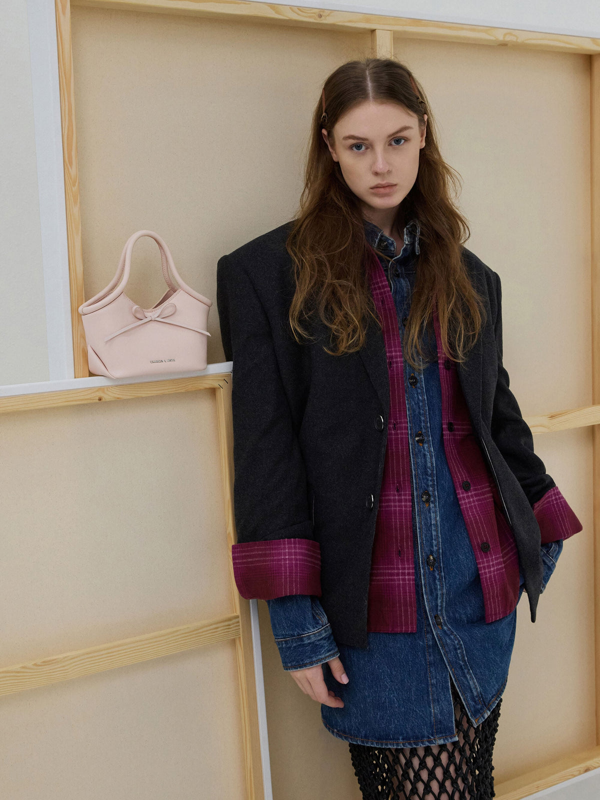 CHARLES & KEITH Best Price | Hazel Bow Tubular Top Handle Bag - Soft Pink
