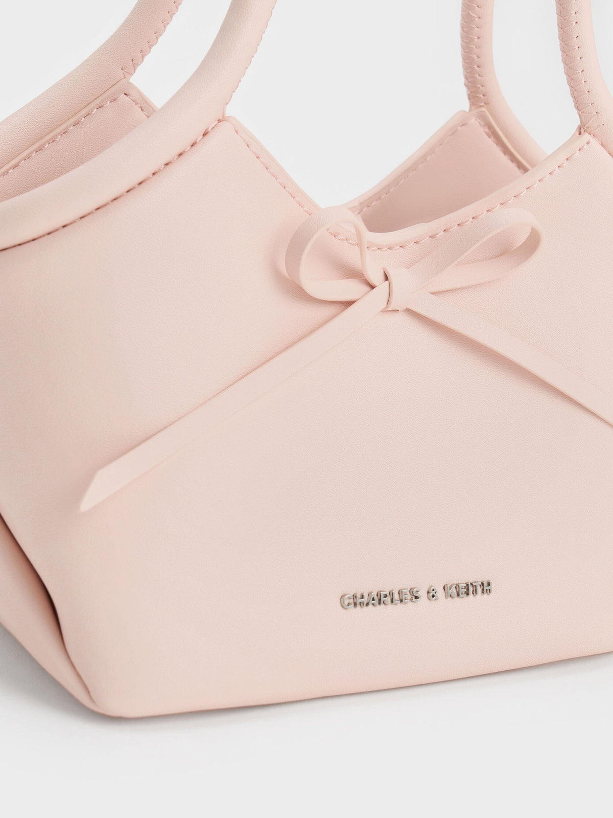 CHARLES & KEITH Best Price | Hazel Bow Tubular Top Handle Bag - Soft Pink