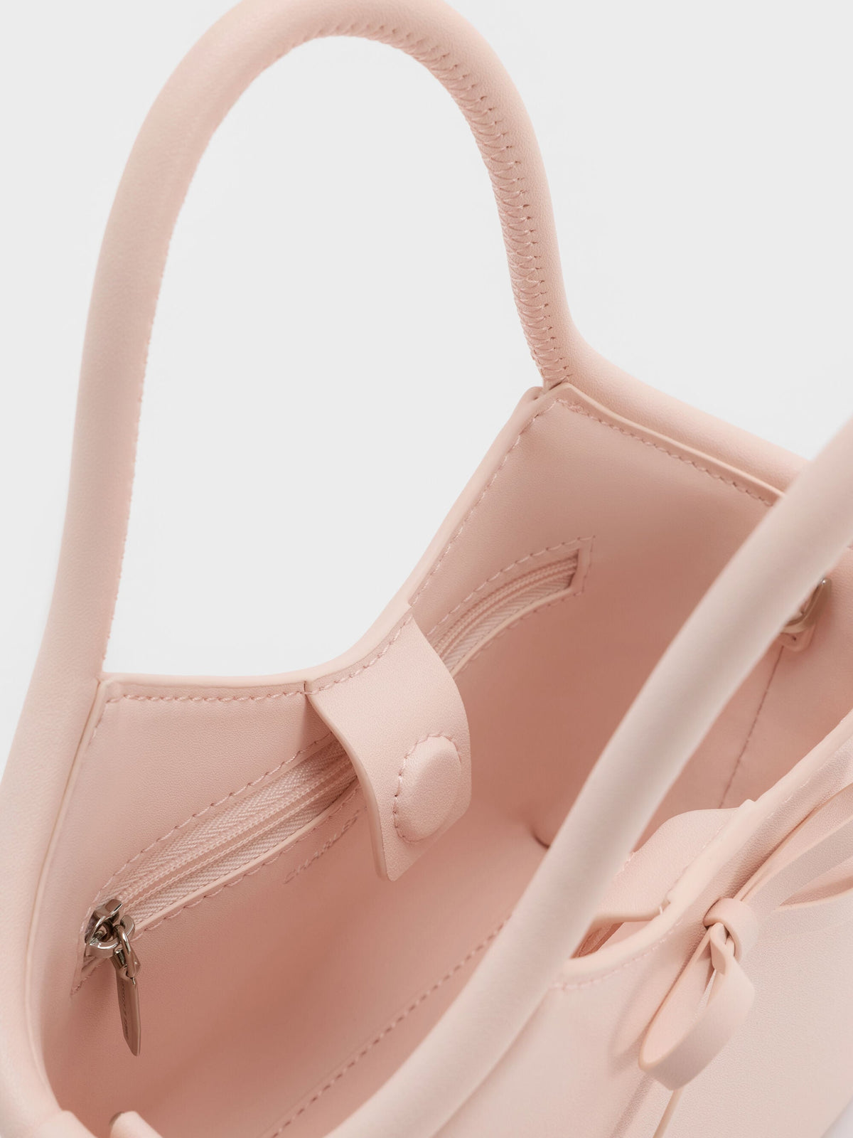 CHARLES & KEITH Best Price | Hazel Bow Tubular Top Handle Bag - Soft Pink