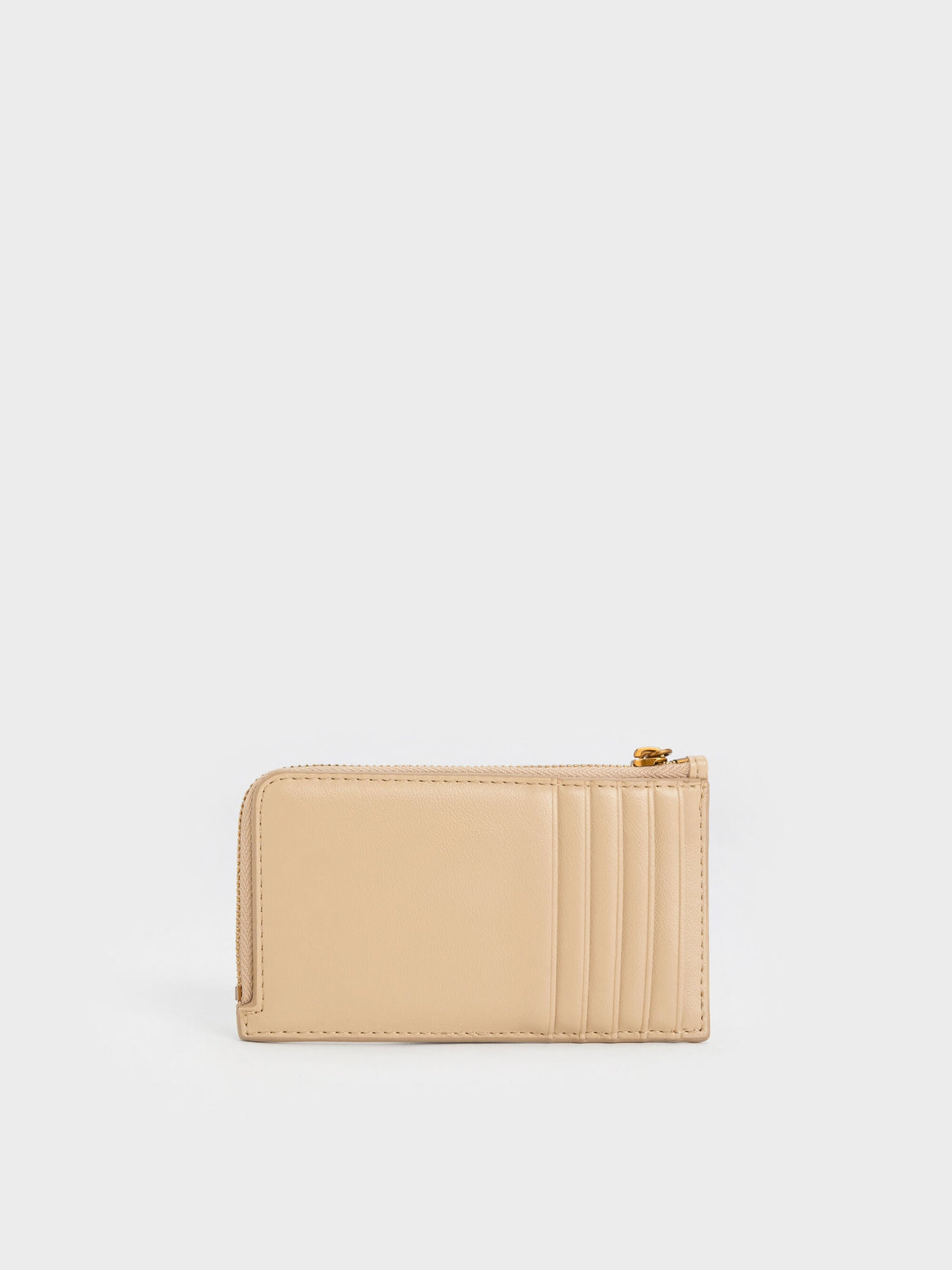 CHARLES & KEITH Deals | Cesia Zip-Around Card Holder - Sand Beige