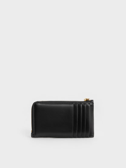 CHARLES & KEITH Hot Sale | Cesia Zip-Around Card Holder - Black