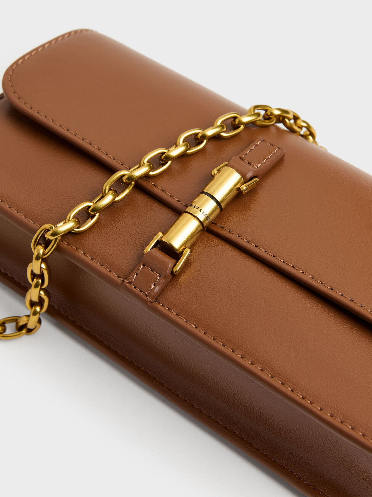 CHARLES & KEITH Premium | Cesia Wallet On Chain - Chocolate