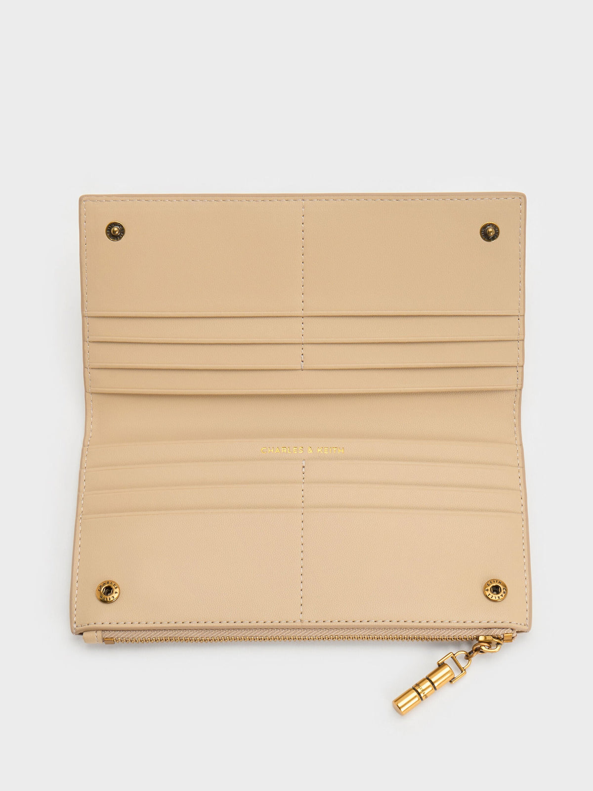 CHARLES & KEITH Best Price | Cesia Top-Zip Long Wallet - Sand Beige