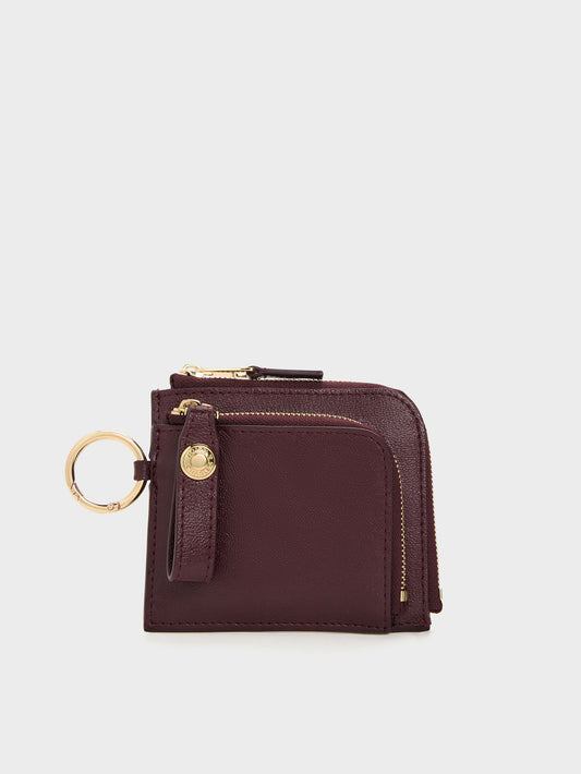 CHARLES & KEITH Customer Favorite | Vega Zip-Around Pouch - Wineberry Red