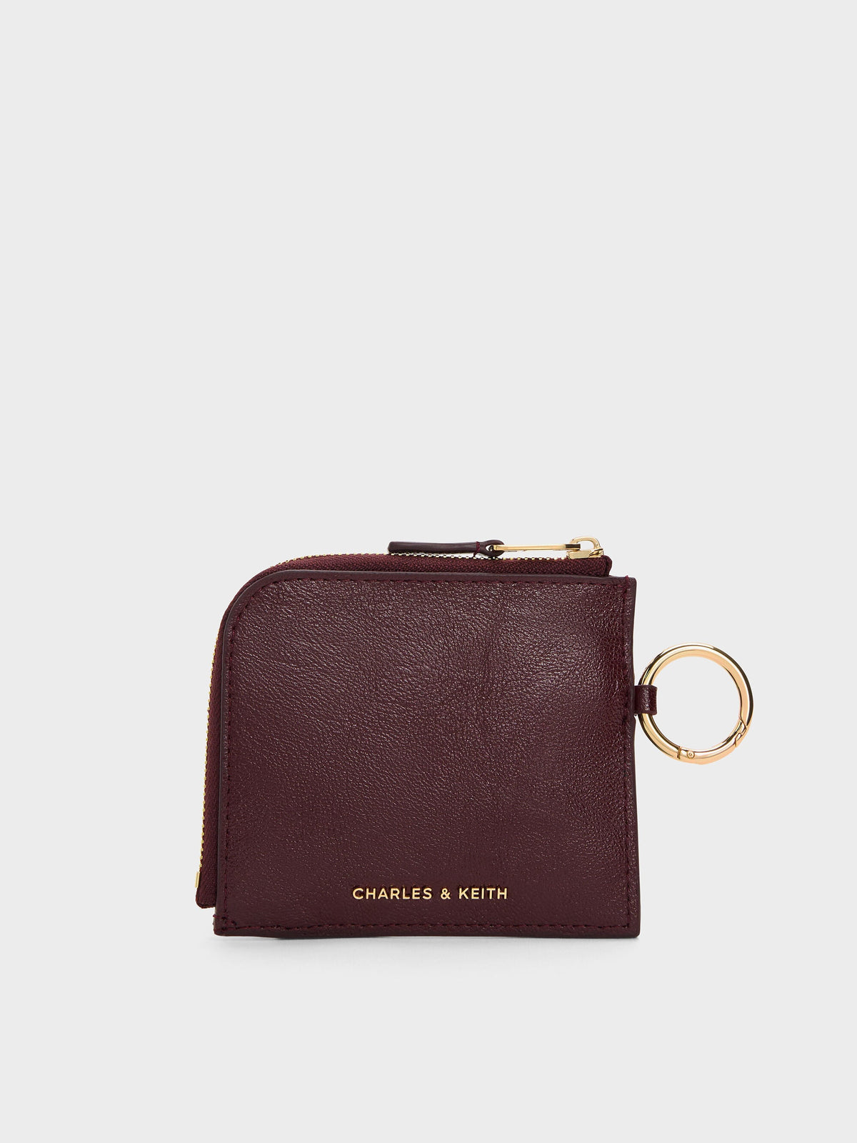 CHARLES & KEITH Customer Favorite | Vega Zip-Around Pouch - Wineberry Red