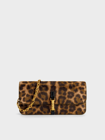 CHARLES & KEITH Quality | Cesia Leopard-Print Wallet On Chain - Multi