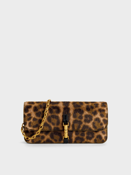 CHARLES & KEITH Quality | Cesia Leopard-Print Wallet On Chain - Multi