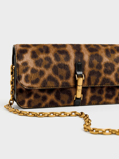 CHARLES & KEITH Quality | Cesia Leopard-Print Wallet On Chain - Multi