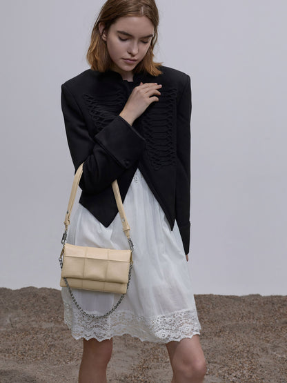 CHARLES & KEITH Trending | Delfina Quilted Wallet On Chain - Sand Beige