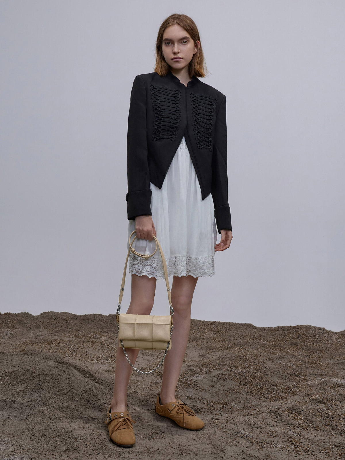 CHARLES & KEITH Trending | Delfina Quilted Wallet On Chain - Sand Beige