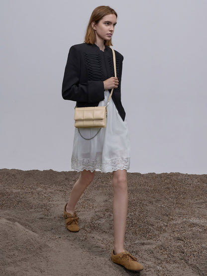 CHARLES & KEITH Trending | Delfina Quilted Wallet On Chain - Sand Beige