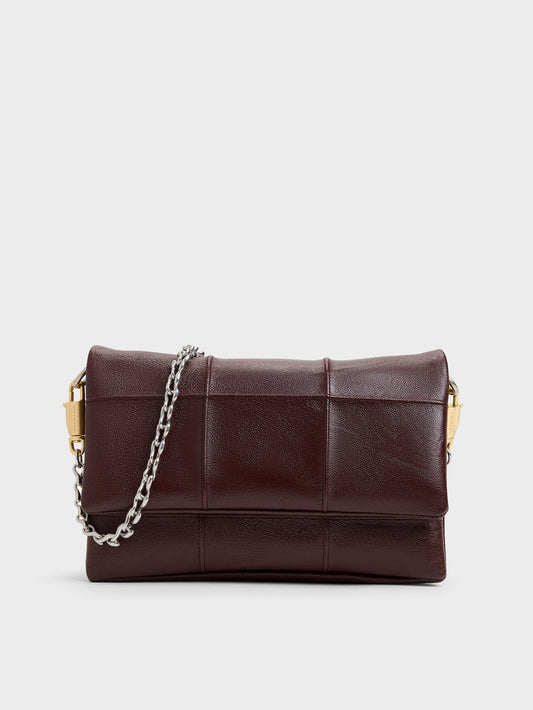 CHARLES & KEITH Hot Sale | Delfina Quilted Wallet On Chain - Wineberry Red