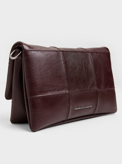 CHARLES & KEITH Hot Sale | Delfina Quilted Wallet On Chain - Wineberry Red