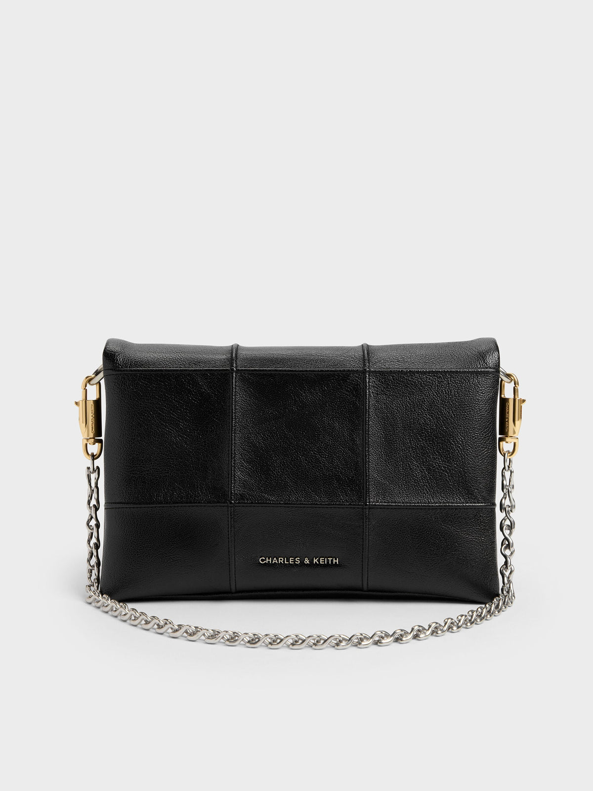 CHARLES & KEITH New | Delfina Quilted Wallet On Chain - Black