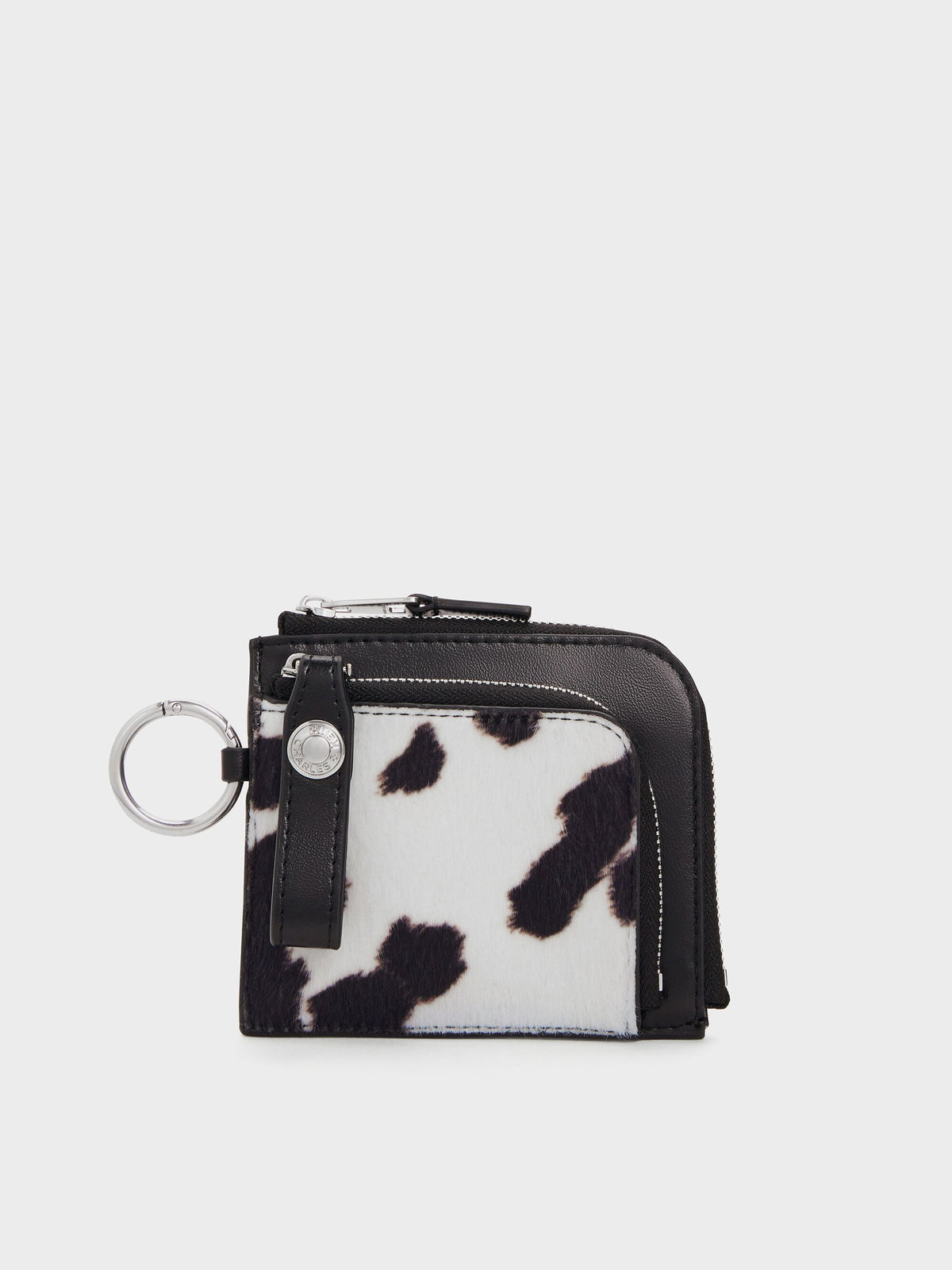 CHARLES & KEITH Popular | Vega Furry Cow-Print Zip-Around Pouch - Multi