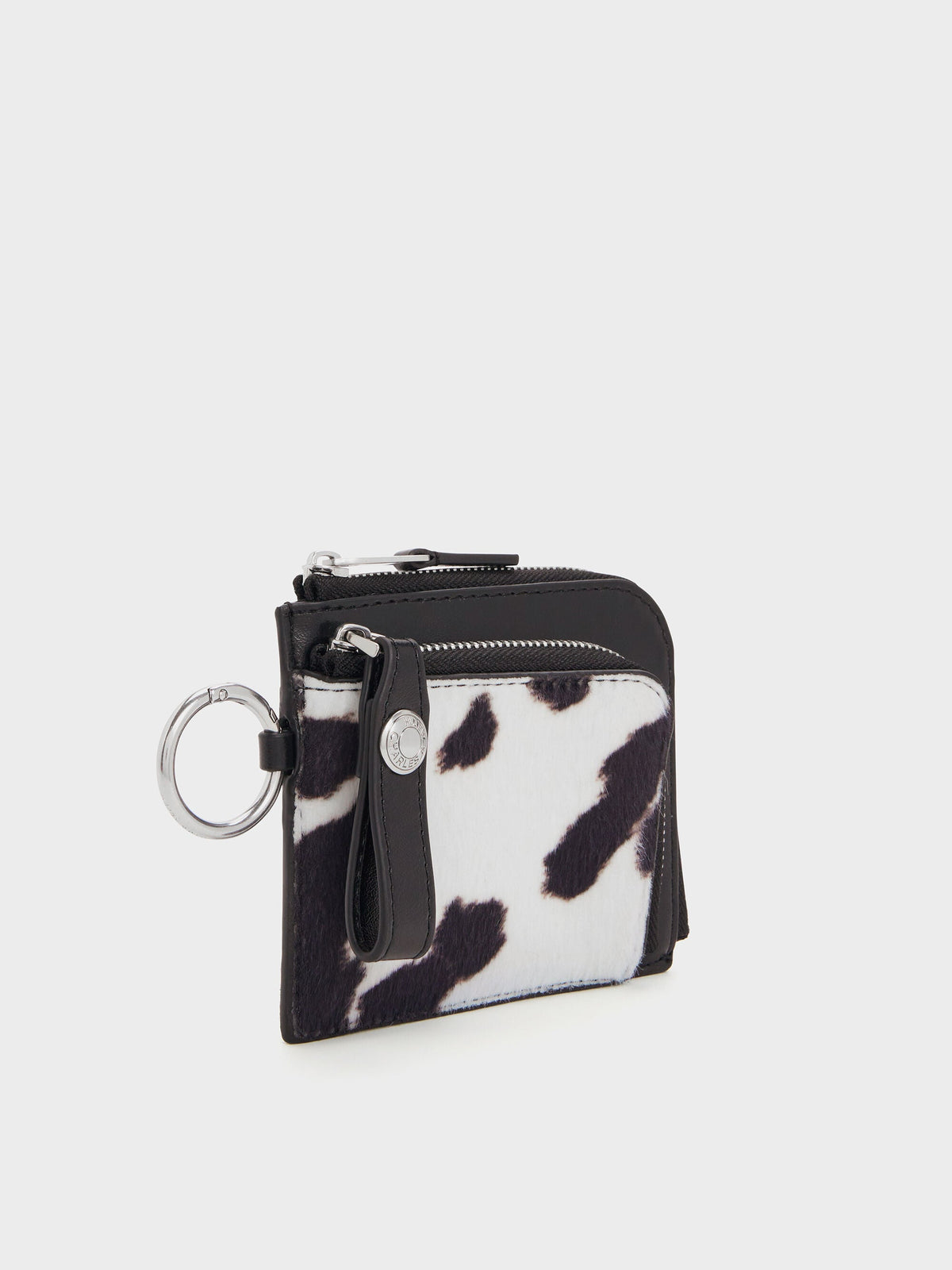 CHARLES & KEITH Popular | Vega Furry Cow-Print Zip-Around Pouch - Multi