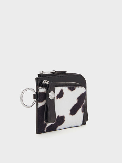 CHARLES & KEITH Popular | Vega Furry Cow-Print Zip-Around Pouch - Multi
