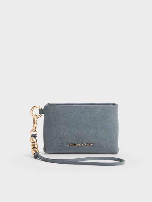 CHARLES & KEITH Trusted | Zephyr Metallic-Accent Wristlet - Smoky Blue