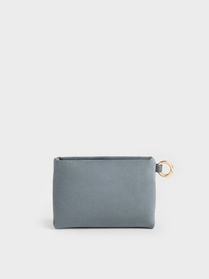 CHARLES & KEITH Trusted | Zephyr Metallic-Accent Wristlet - Smoky Blue