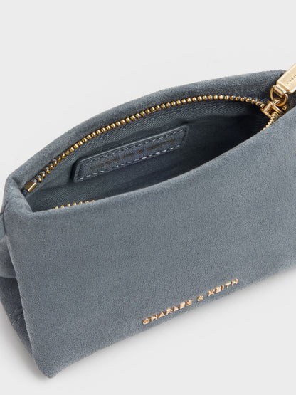 CHARLES & KEITH Trusted | Zephyr Metallic-Accent Wristlet - Smoky Blue