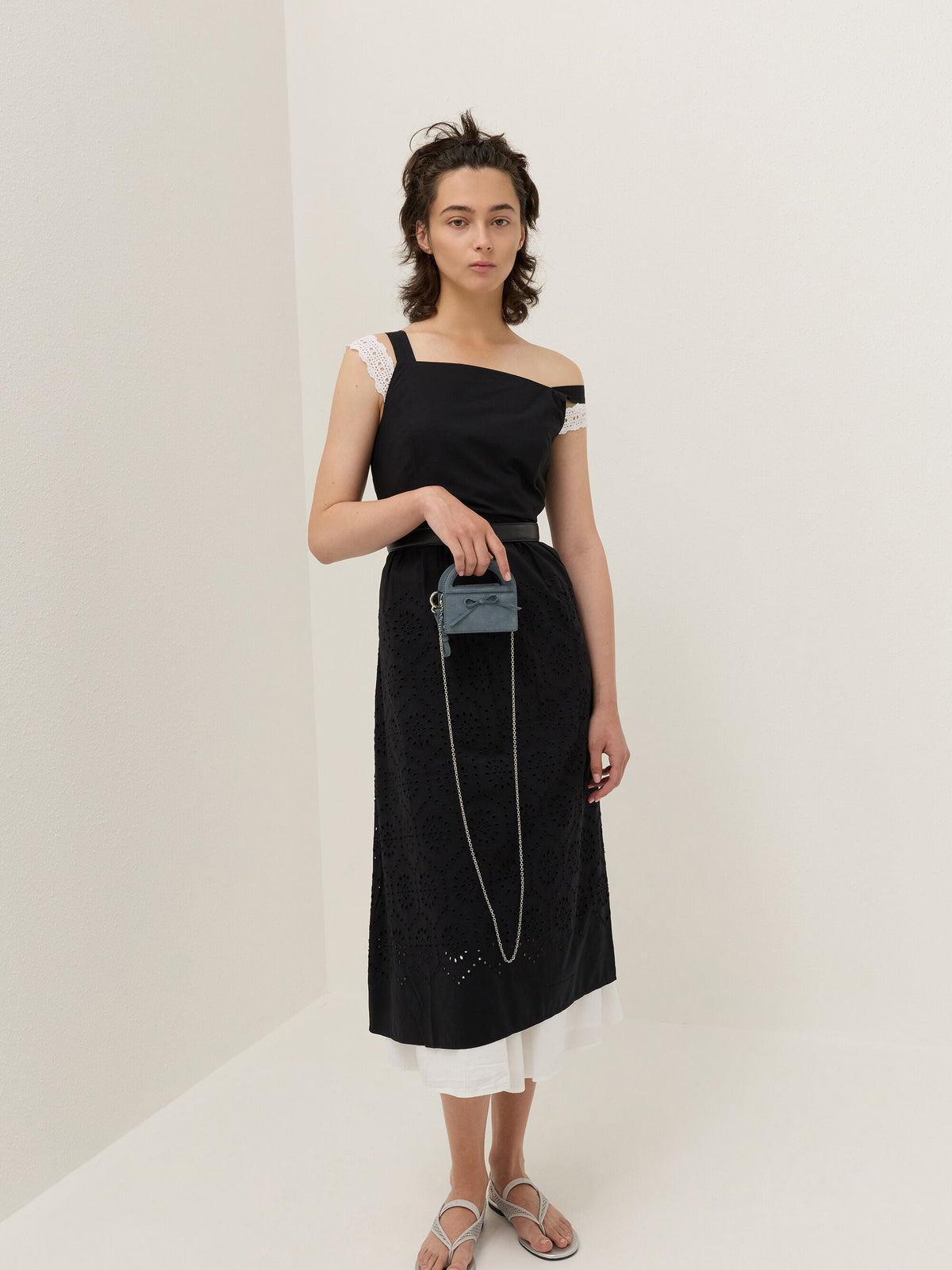 CHARLES & KEITH Popular | Reese Bow Top Handle Wristlet - Smoky Blue