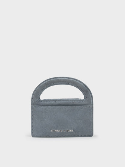 CHARLES & KEITH Popular | Reese Bow Top Handle Wristlet - Smoky Blue
