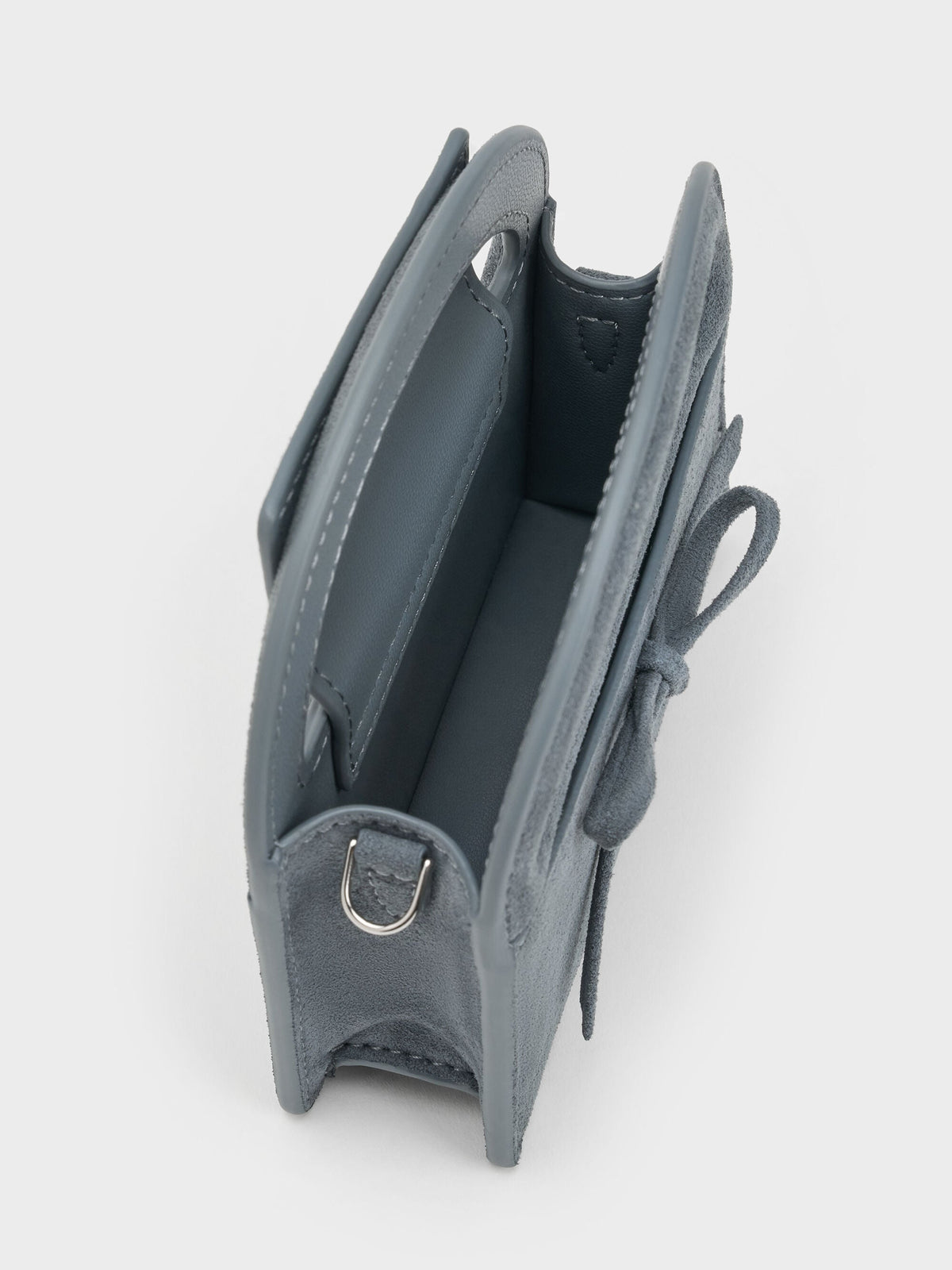 CHARLES & KEITH Popular | Reese Bow Top Handle Wristlet - Smoky Blue