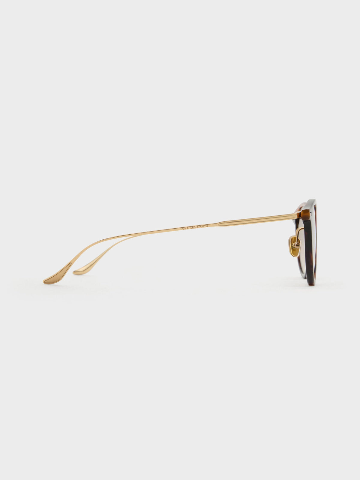 CHARLES & KEITH Top Pick | Minnow Metal-Rim Round Sunglasses - T. Shell