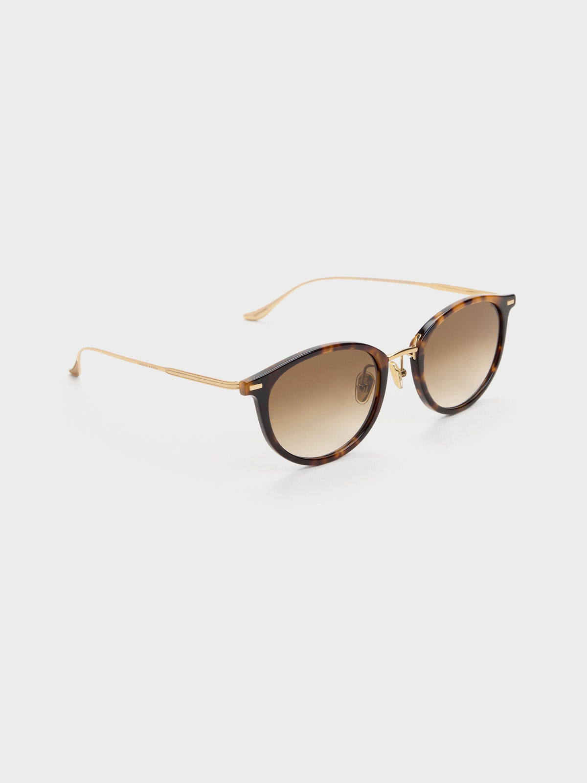 CHARLES & KEITH Top Pick | Minnow Metal-Rim Round Sunglasses - T. Shell