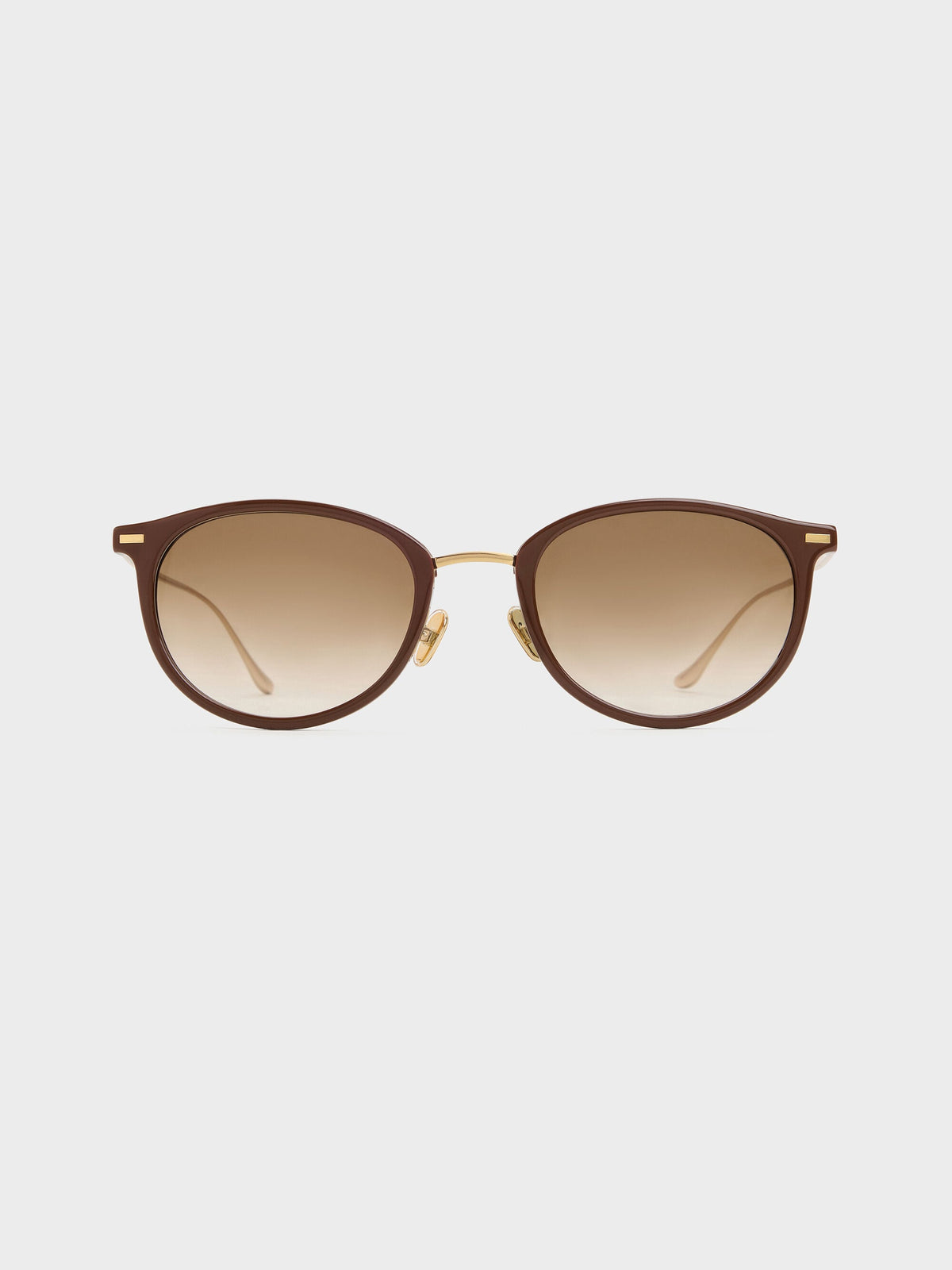 CHARLES & KEITH Popular | Minnow Metal-Rim Round Sunglasses - Pecan Brown
