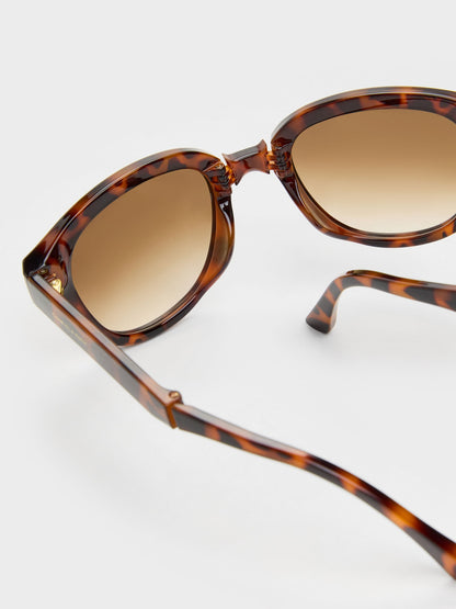 CHARLES & KEITH Sale | Brea Round Sunglasses - T. Shell