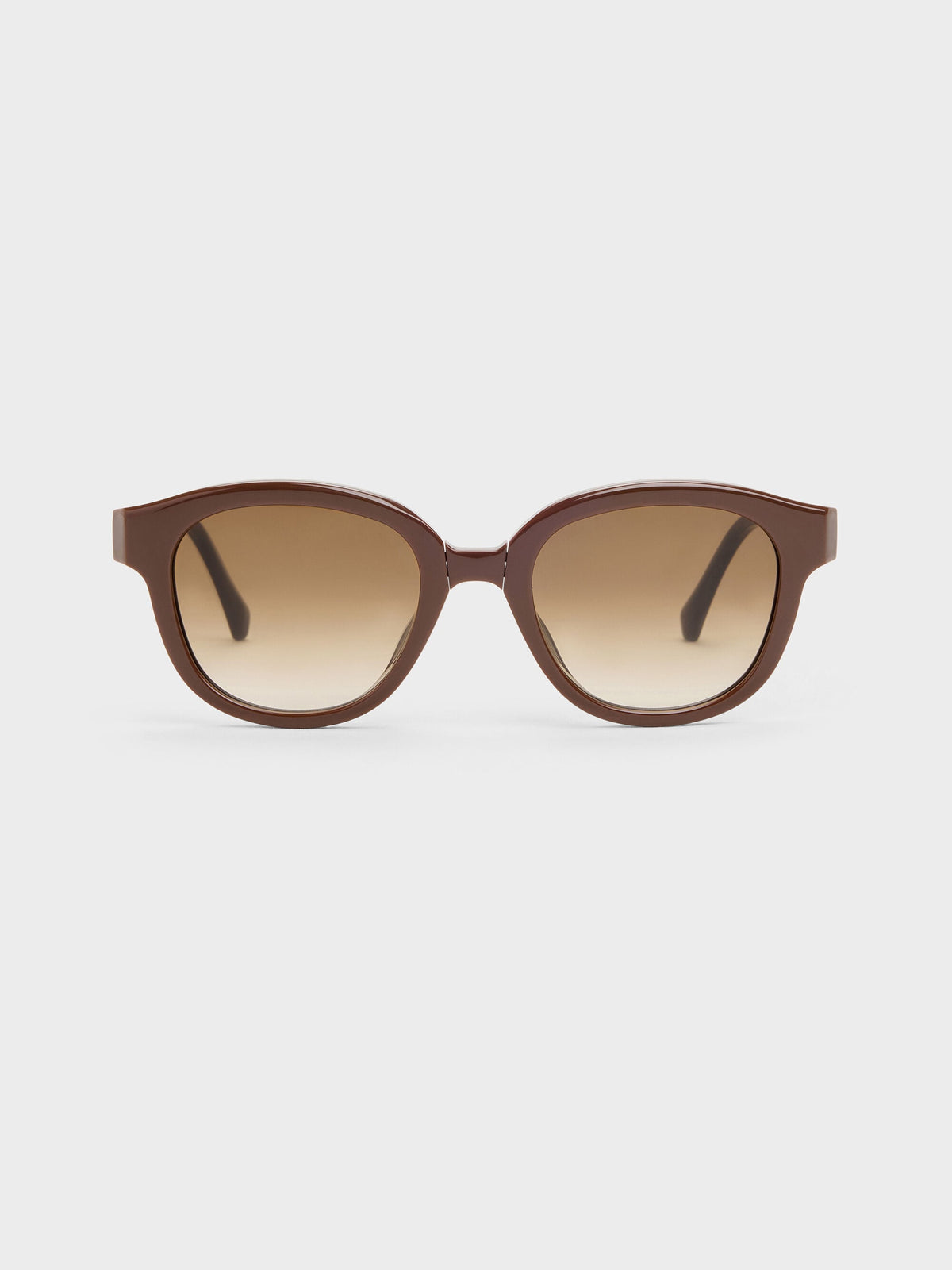 CHARLES & KEITH Great Value | Brea Round Sunglasses - Pecan Brown