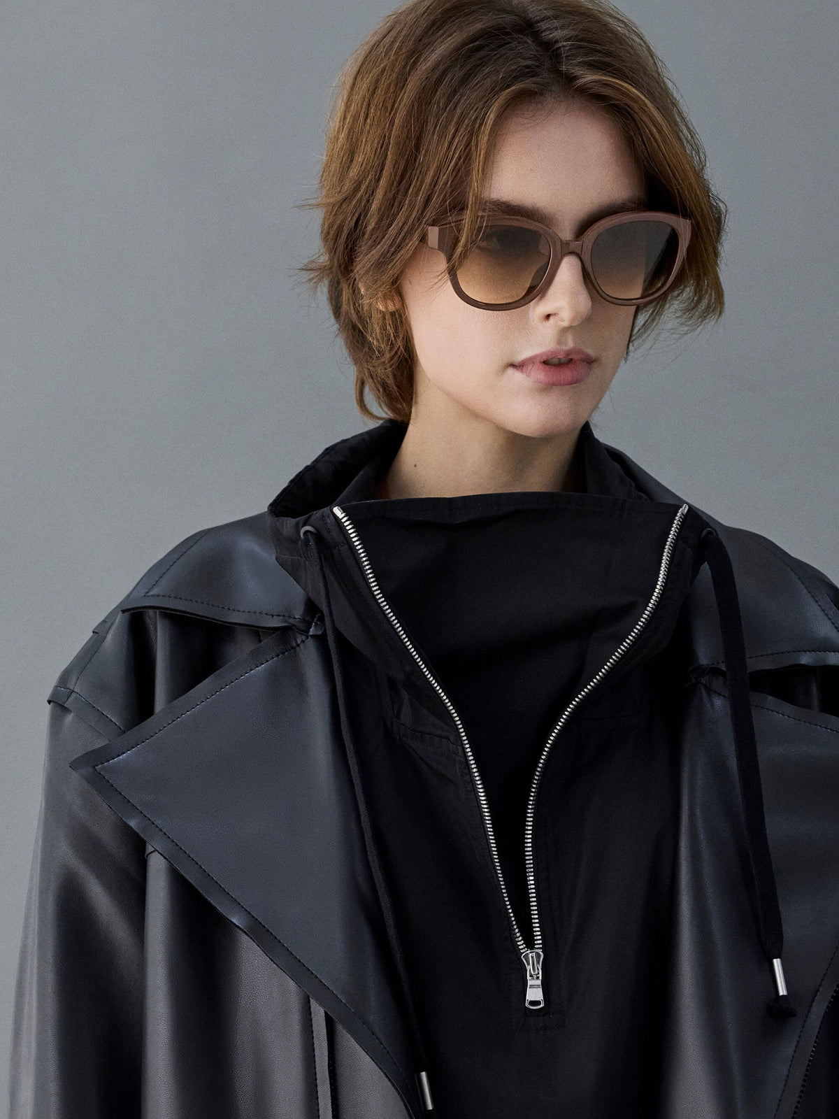CHARLES & KEITH Great Value | Brea Round Sunglasses - Pecan Brown
