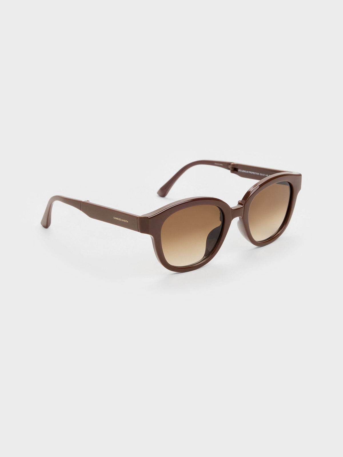 CHARLES & KEITH Great Value | Brea Round Sunglasses - Pecan Brown