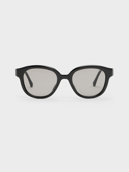 CHARLES & KEITH Latest | Brea Round Sunglasses - Black