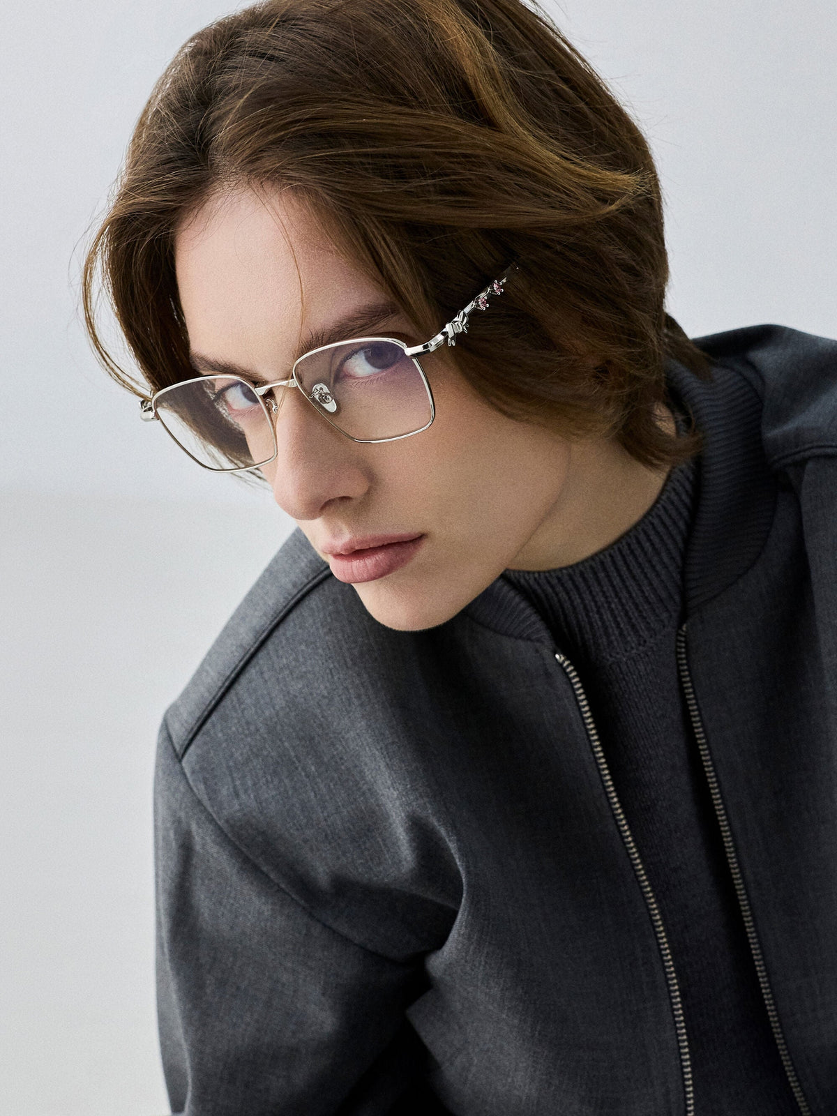 CHARLES & KEITH Value | Paige Clear Rectangular Sunglasses - Silver