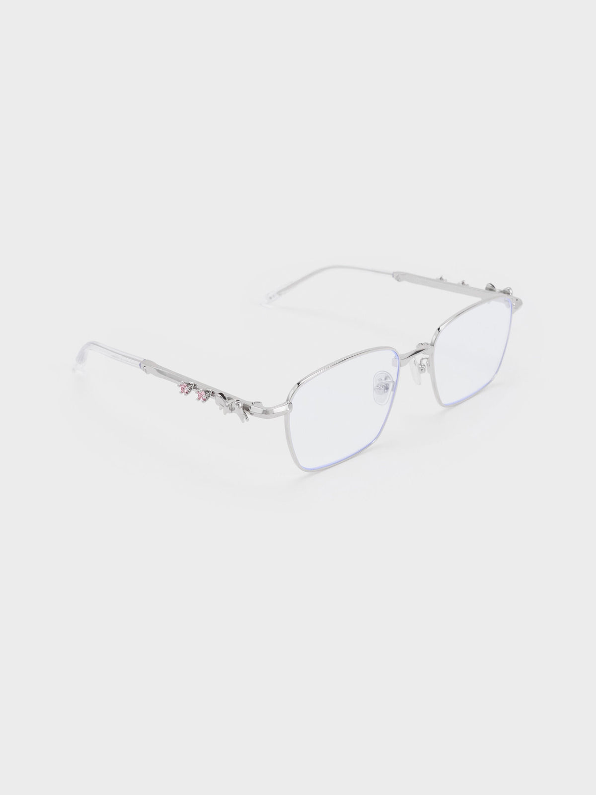 CHARLES & KEITH Value | Paige Clear Rectangular Sunglasses - Silver