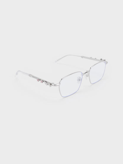 CHARLES & KEITH Value | Paige Clear Rectangular Sunglasses - Silver